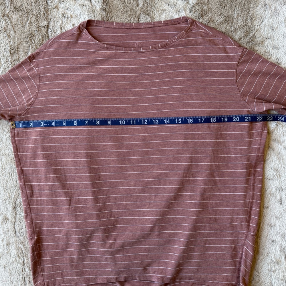 Lululemon🍋Back In Action Long Sleeve Short Serve Stripe Heathered Spiced Chai - Picture 10 of 12